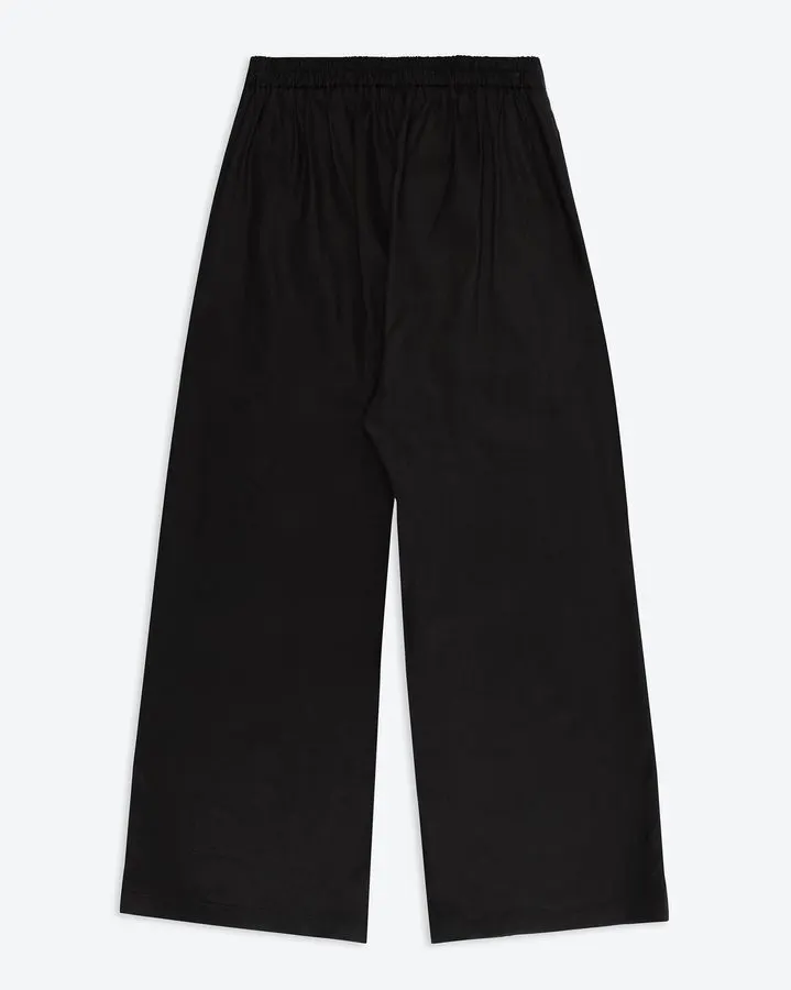 Black Fluid Wide-Leg Trousers