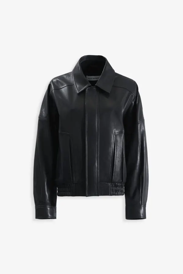 Noir Relaxed Leather Jacket