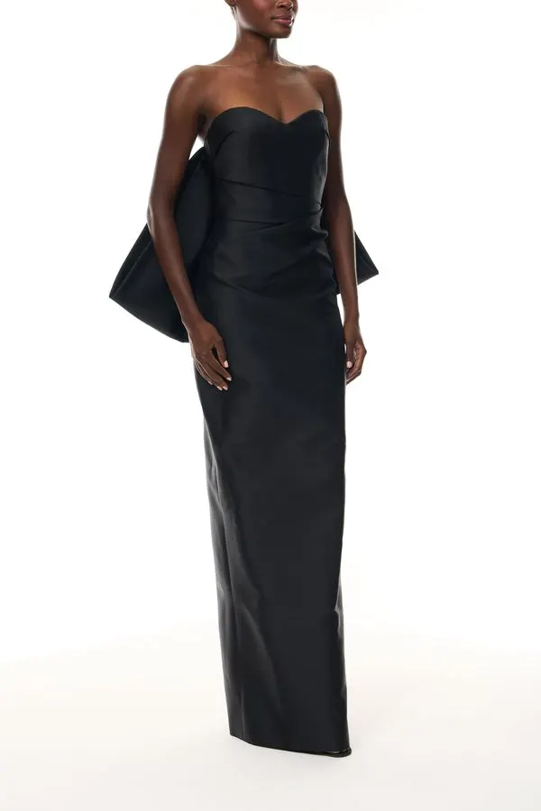 Colonnade Draped Black Gown
