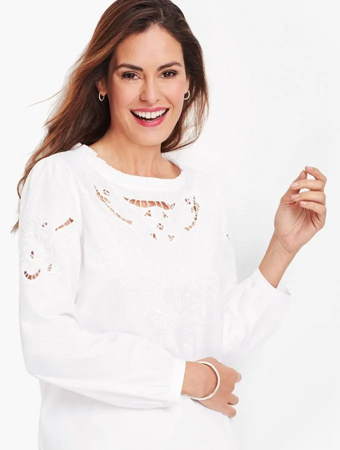 Embroidered Chiffon Blouse