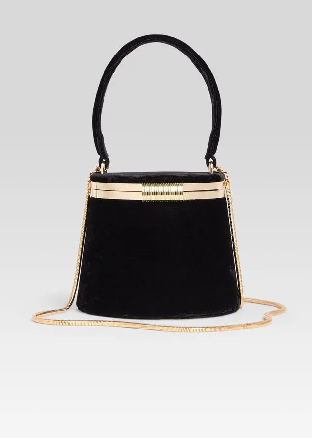 Velvet Noir Pouch Shoulder Bag