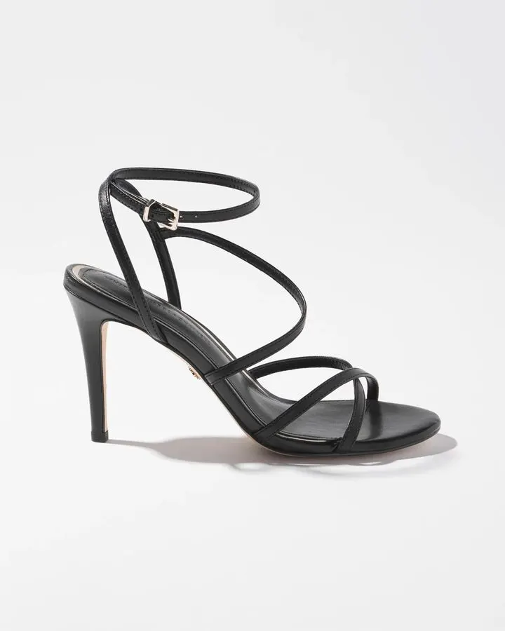 Noir Strappy Heeled Sandals