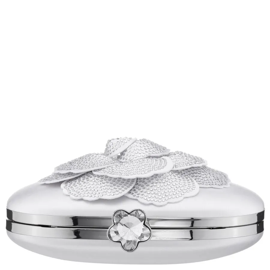 Fleur White Embellished Minaudière