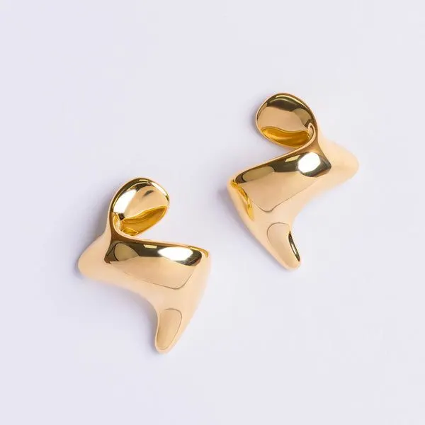 Molten Gold Sculptural Earrings
