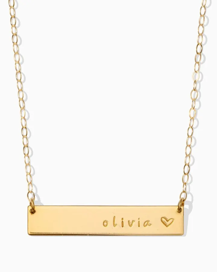 Delphine Gold Nameplate Necklace