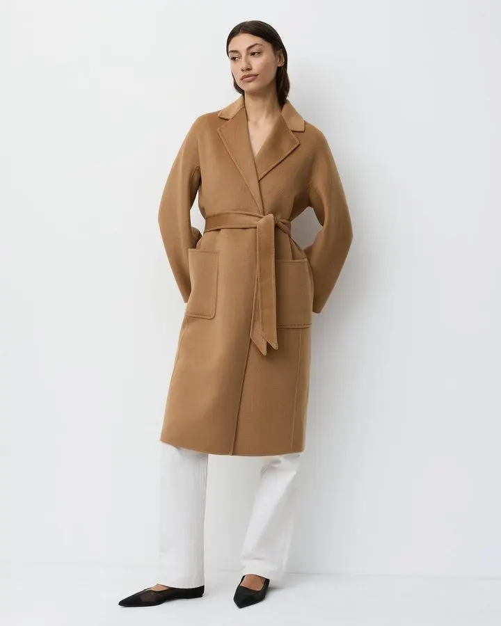 Cashmere-Blend Camel Coat