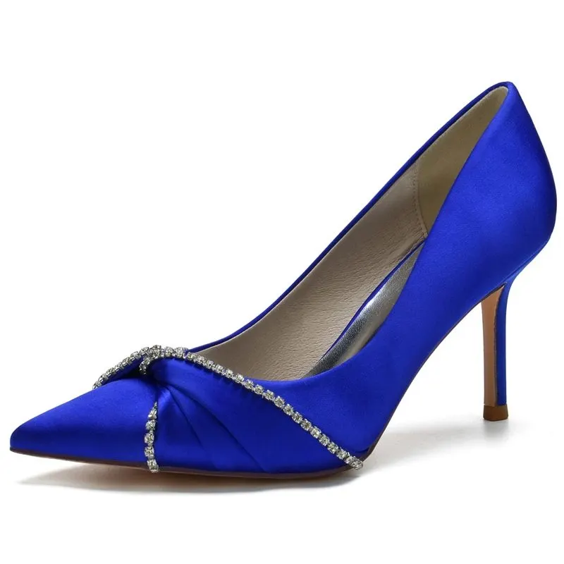 Sapphire Satin Stiletto Heels