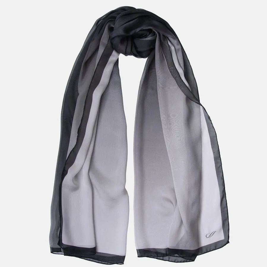 Obsidian Ombré Silk Satin Scarf