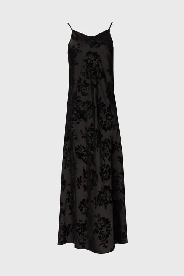 Velluto Black Slip Dress