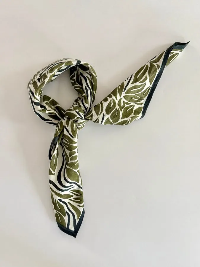 Jade Serpent Silk Twill Scarf