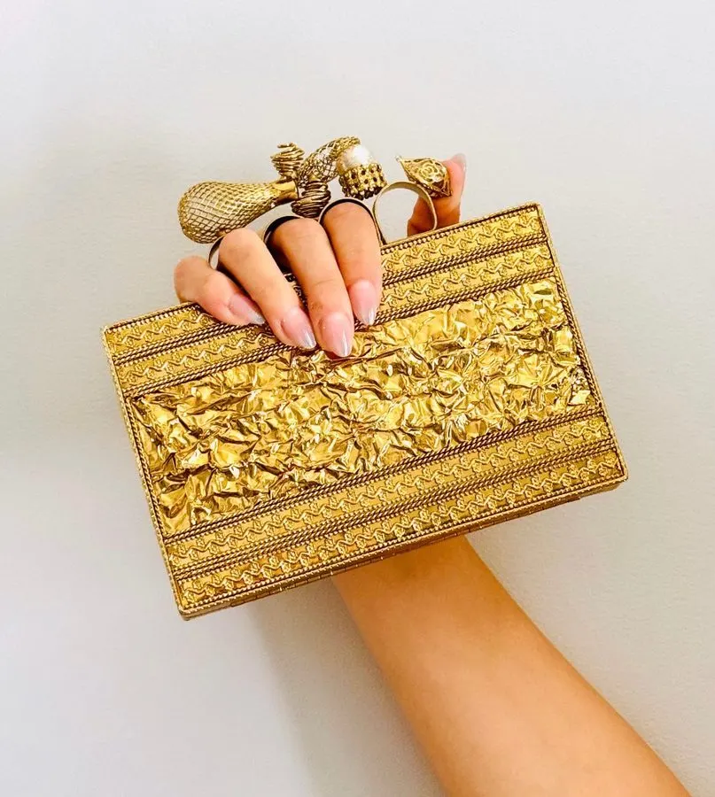 Gilded Gold-Bar Clutch