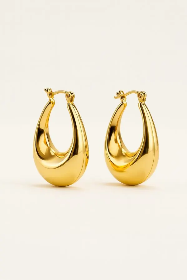 Ines Textured Gold Hoops
