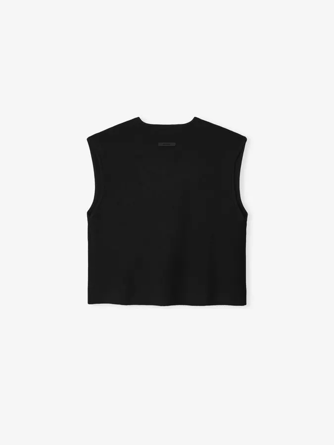 Black Ribbed Knit Top