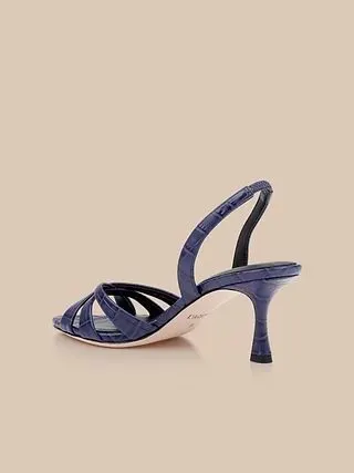 Midnight Kitten-Heel Slingback Sandal