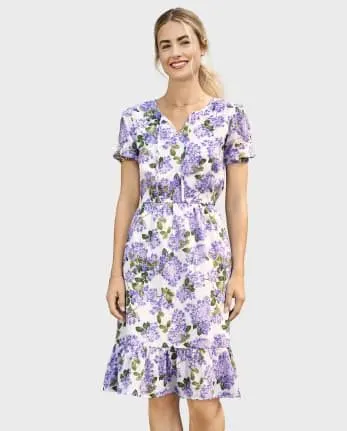 Lila Floral Day Dress