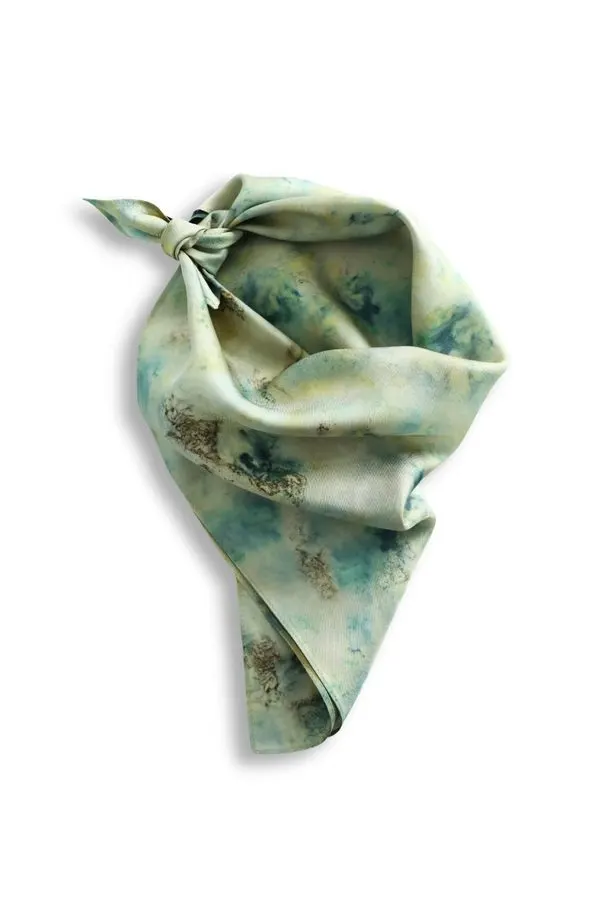 Ink Wash Hand-Rolled Silk Scarf