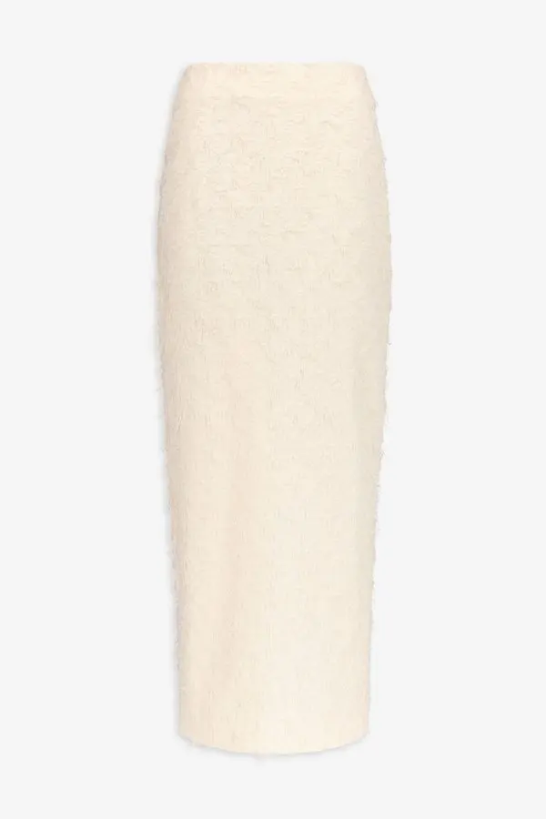 Ivory Structured Pencil Skirt