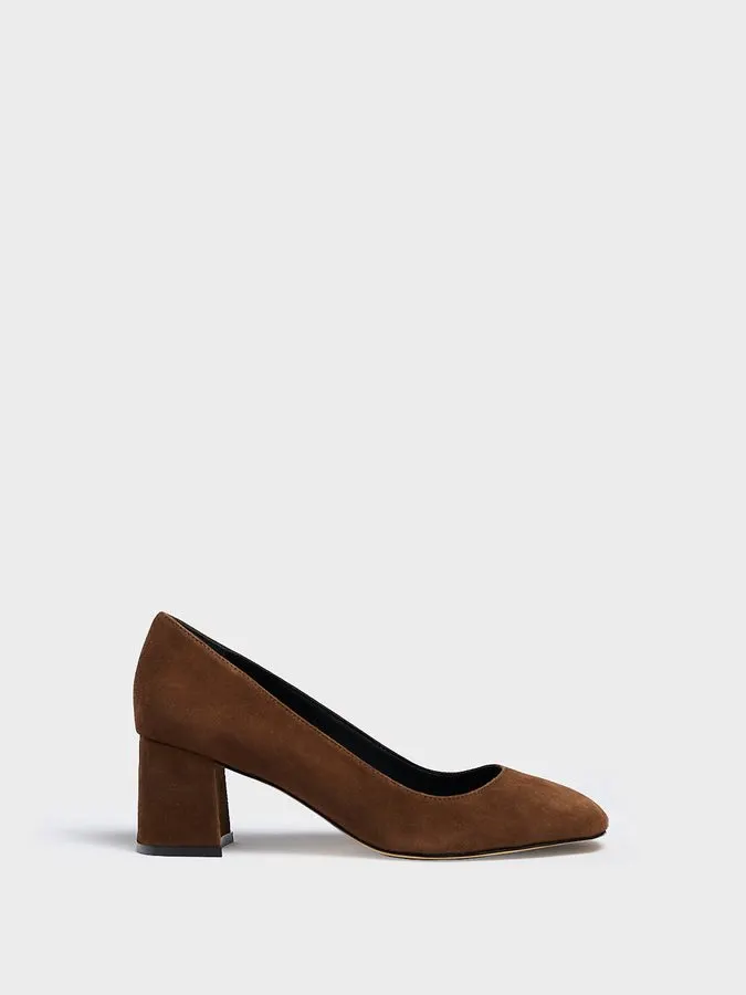Cocoa Block-Heel Pump