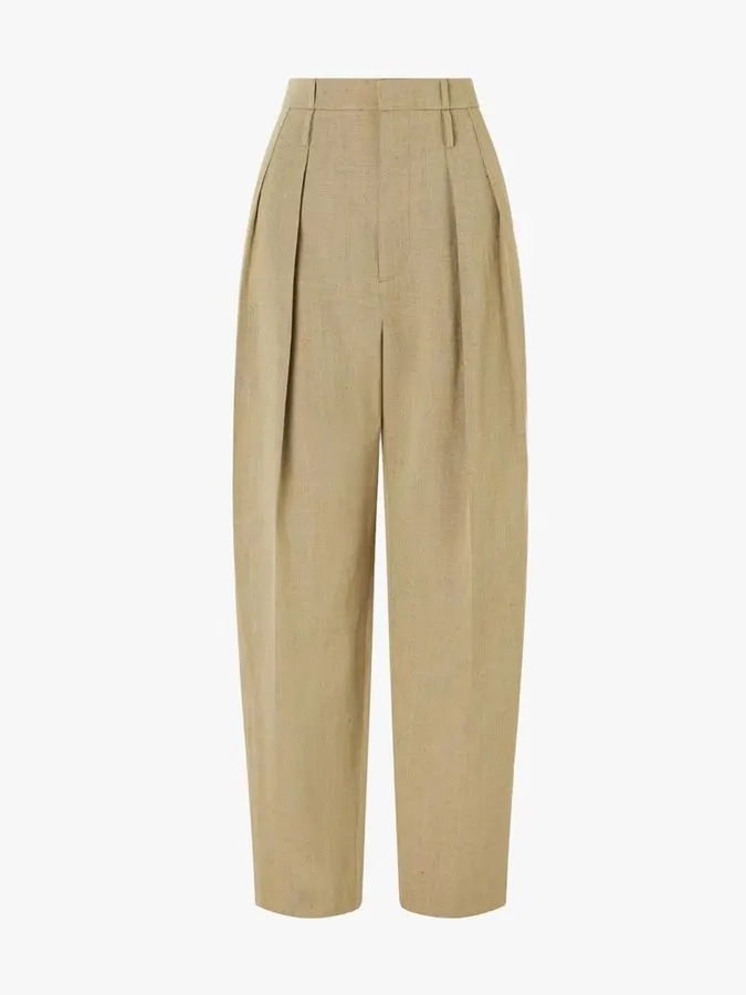 Sand Tapered Tailored Trousers