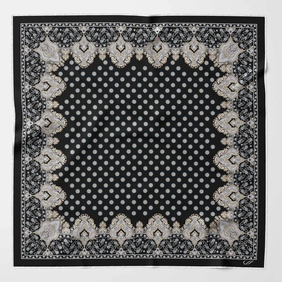 Deco Noir Silk Twill Neckerchief