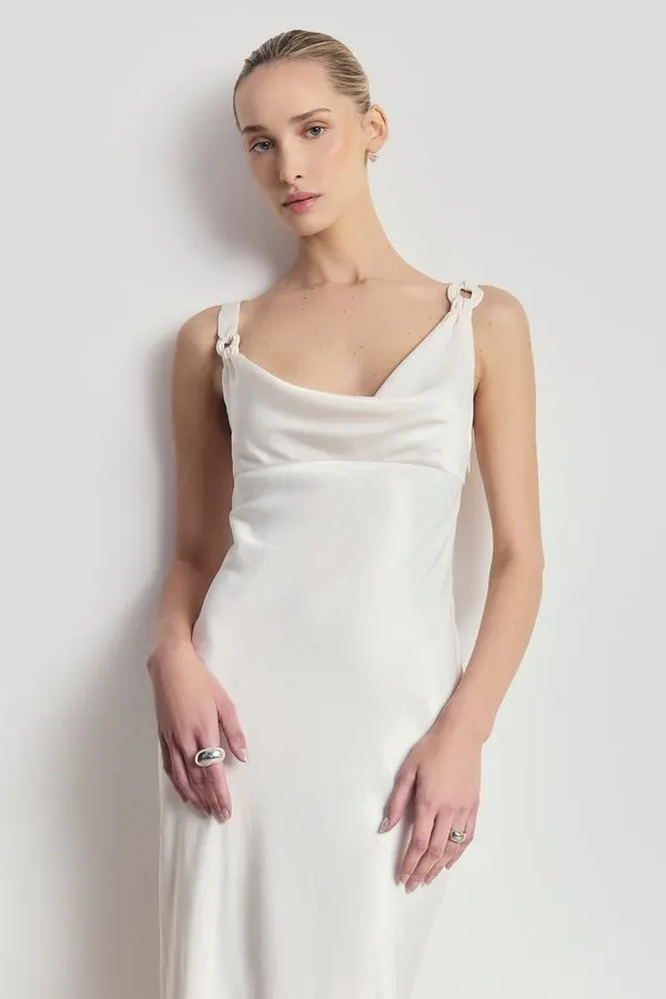 Lys Cowl-Neck Satin Dress