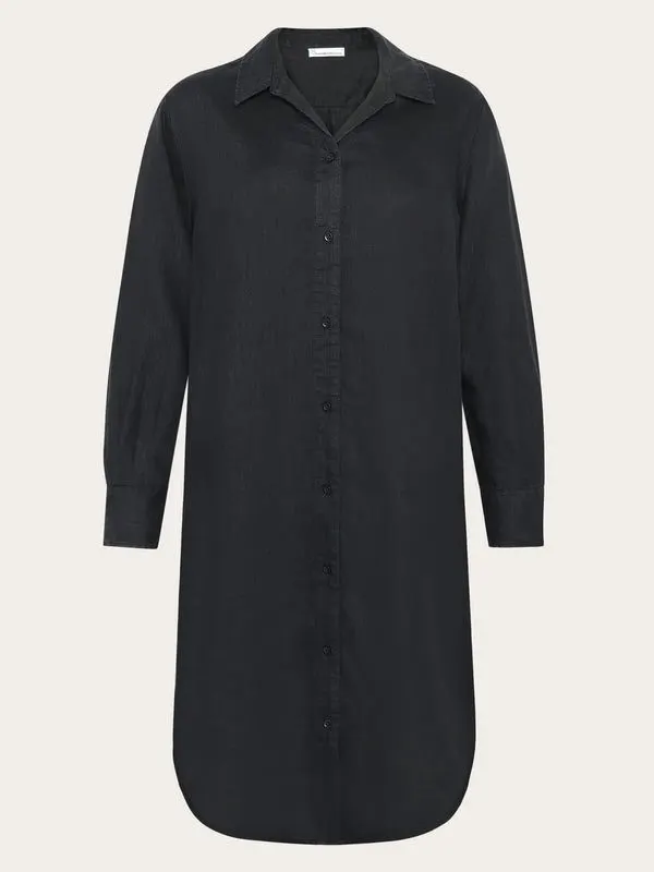 Noir Linen Shirt Day Dress