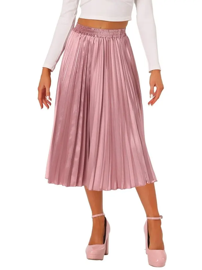 Accordion Pleated Midi Skirt