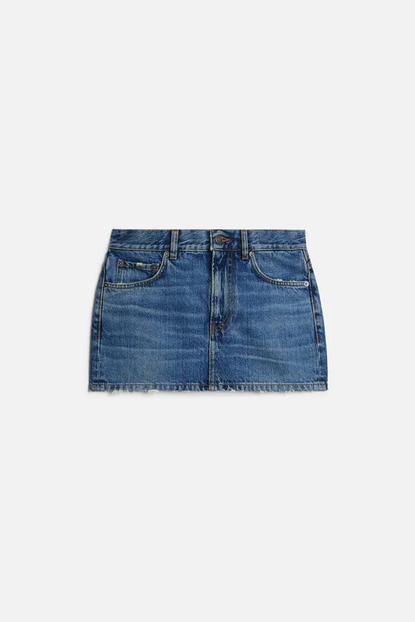 High-Waist Denim Mini Skirt
